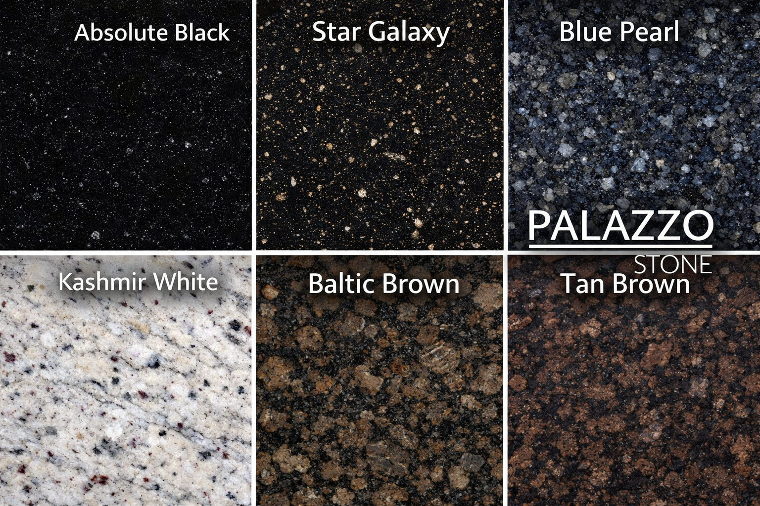 Granite worktops colours by Palazzo Stone