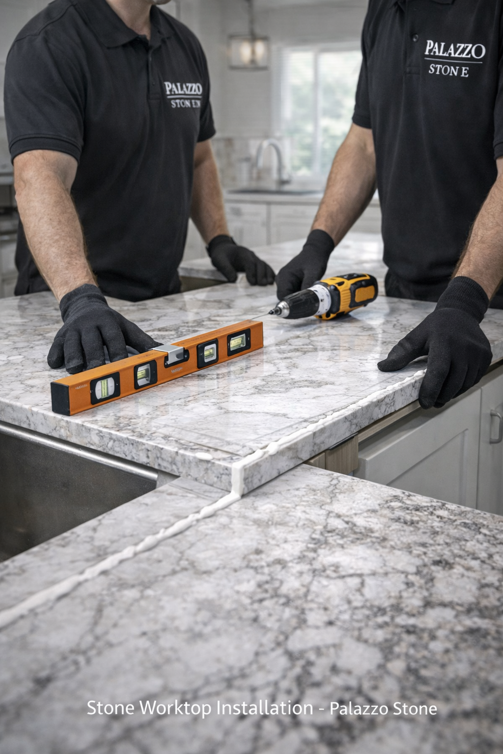 installation stone worktops by Palazzo Stone