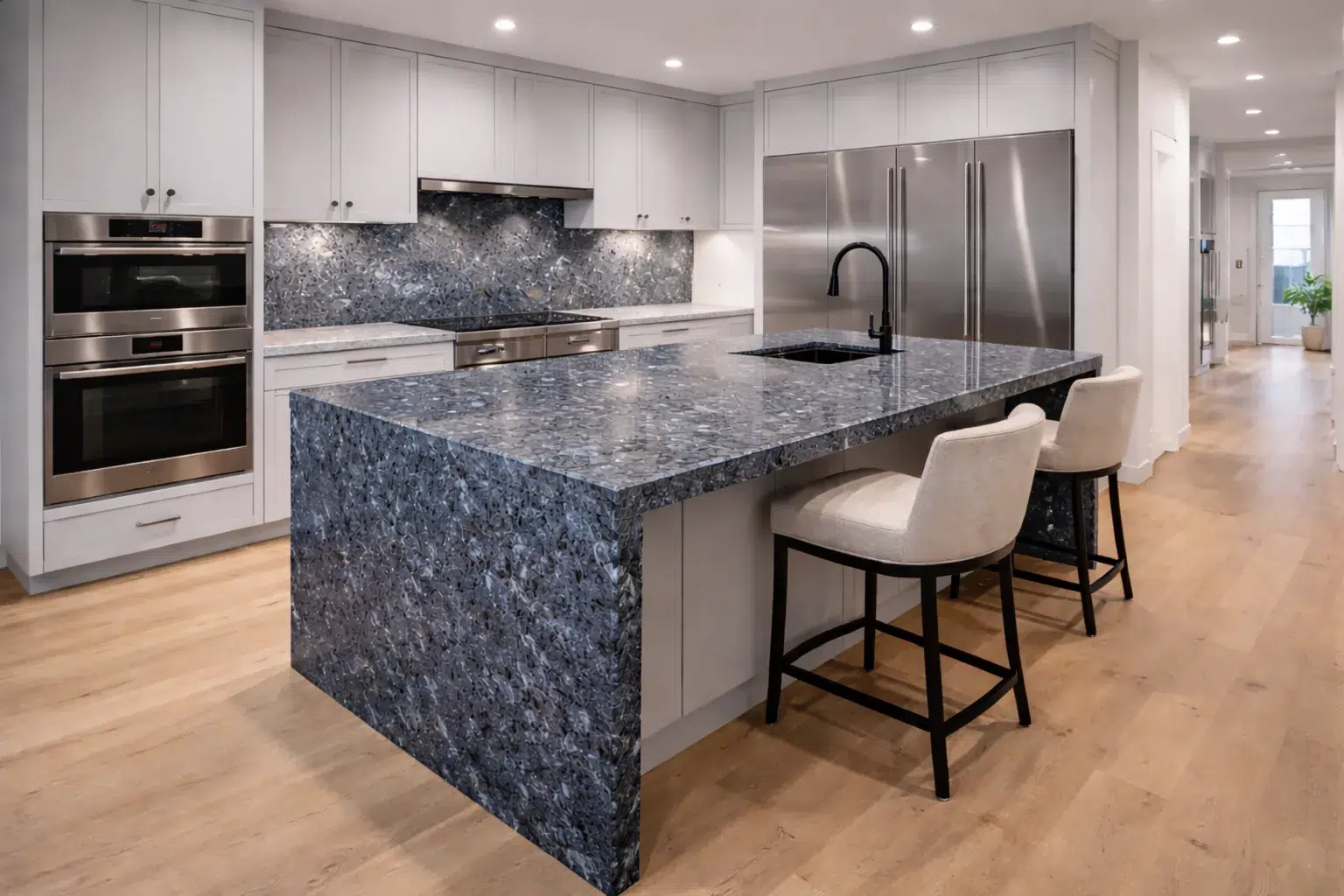 Blue Pearl granite worktop for a bespoke kitchen